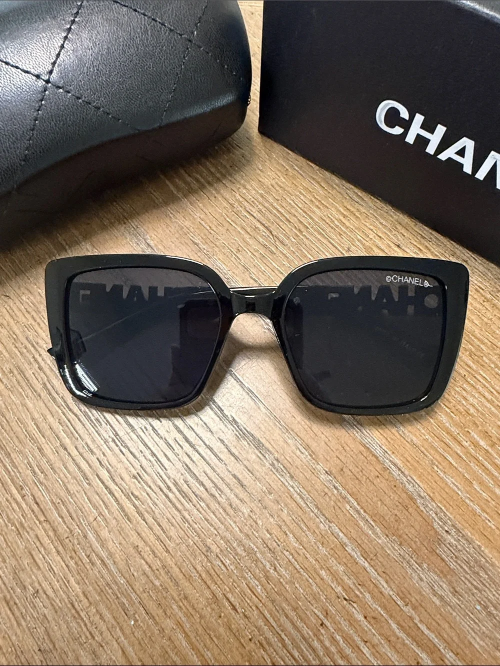 CHANEL Black Oversized Square Women's Sunglasses